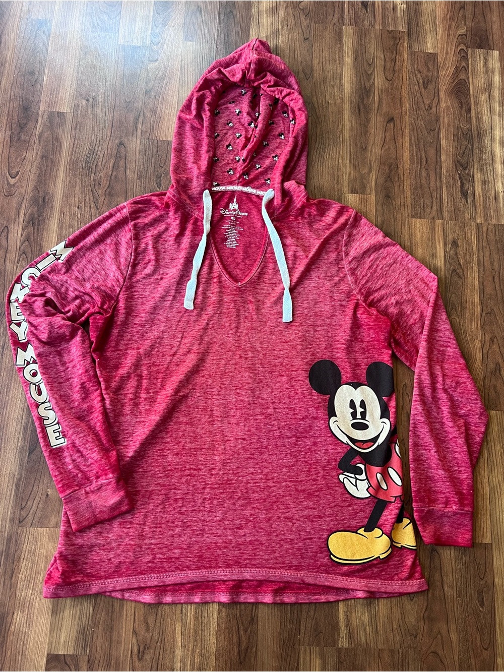 Disney Parks Mickey Mouse Lightweight Hoodie Sweatshirt Womens XL